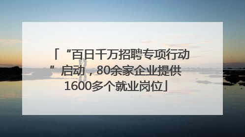 “百日千万招聘专项行动”启动，80余家企业提供1600多个就业岗位