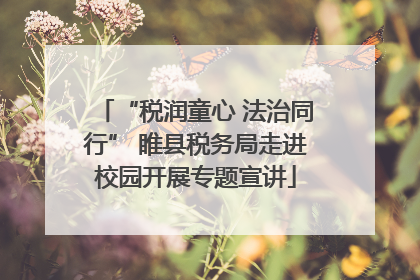 “税润童心 法治同行” 睢县税务局走进校园开展专题宣讲