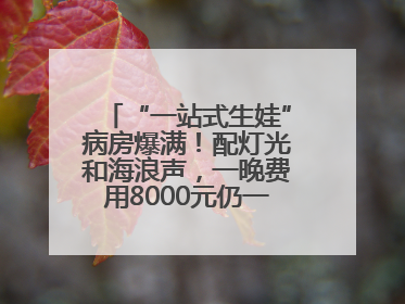 “一站式生娃”病房爆满！配灯光和海浪声，一晚费用8000元仍一床难求