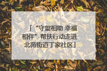 “守望相助 幸福相伴”帮扶行动走进北苑街道丁家社区