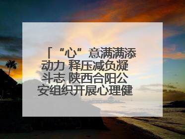 “心”意满满添动力 释压减负凝斗志 陕西合阳公安组织开展心理健康团体辅导活动