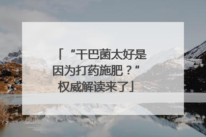 “干巴菌太好是因为打药施肥？”权威解读来了