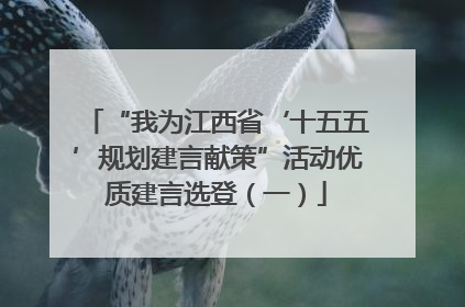 “我为江西省‘十五五’规划建言献策”活动优质建言选登（一）