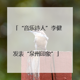 “音乐诗人”李健发表“泉州印象”