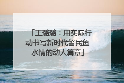 王璐璐：用实际行动书写新时代警民鱼水情的动人篇章