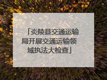 炎陵县交通运输局开展交通运输领域执法大检查