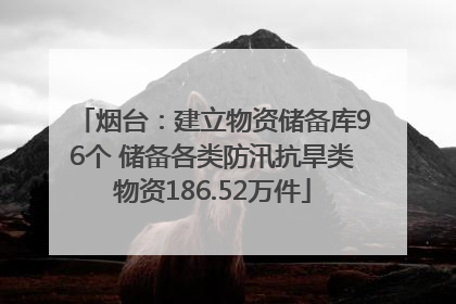 烟台：建立物资储备库96个 储备各类防汛抗旱类物资186.52万件