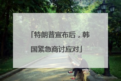 特朗普宣布后，韩国紧急商讨应对