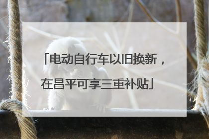电动自行车以旧换新，在昌平可享三重补贴