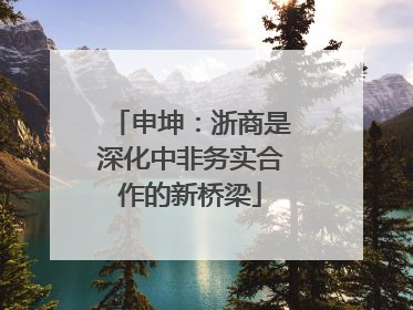 申坤：浙商是深化中非务实合作的新桥梁