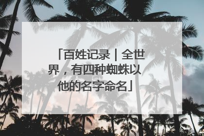 百姓记录｜全世界，有四种蜘蛛以他的名字命名