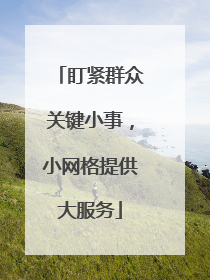 盯紧群众关键小事，小网格提供大服务