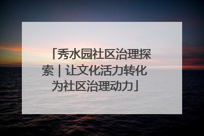 秀水园社区治理探索｜让文化活力转化为社区治理动力