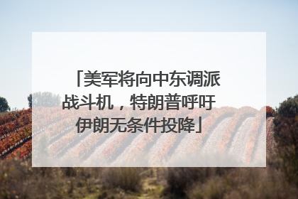 美军将向中东调派战斗机，特朗普呼吁伊朗无条件投降