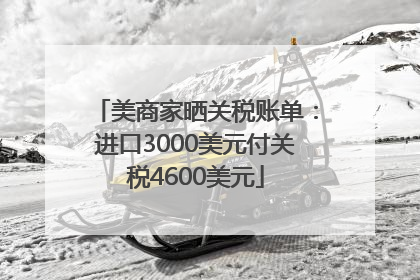 美商家晒关税账单：进口3000美元付关税4600美元