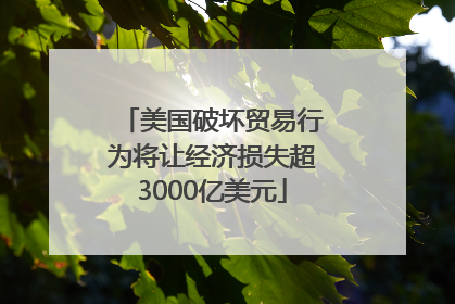 美国破坏贸易行为将让经济损失超3000亿美元