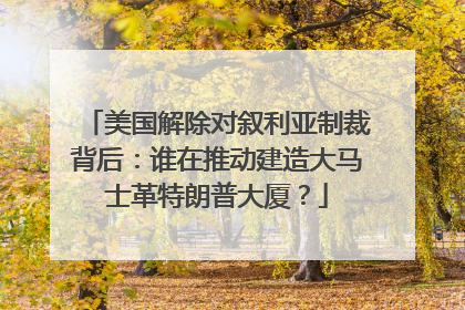 美国解除对叙利亚制裁背后：谁在推动建造大马士革特朗普大厦？