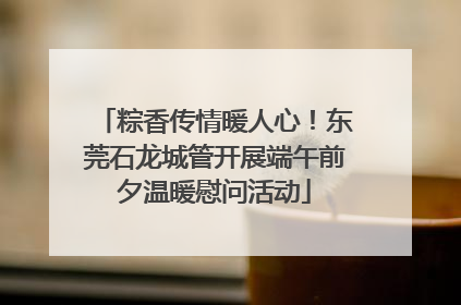 粽香传情暖人心！东莞石龙城管开展端午前夕温暖慰问活动