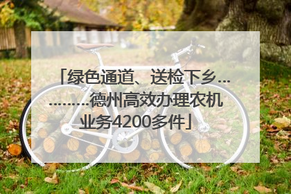 绿色通道、送检下乡…………德州高效办理农机业务4200多件