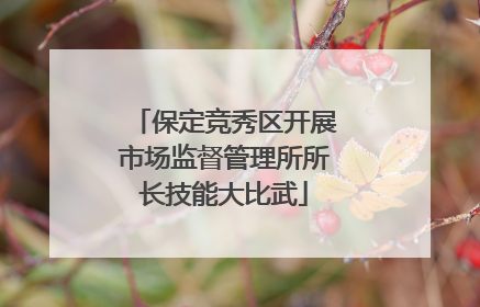 保定竞秀区开展市场监督管理所所长技能大比武