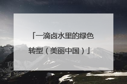 一滴卤水里的绿色转型（美丽中国）