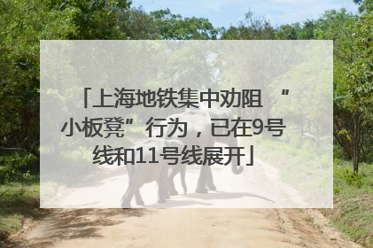 上海地铁集中劝阻 “小板凳”行为，已在9号线和11号线展开