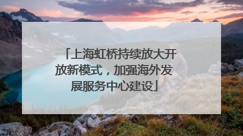 上海虹桥持续放大开放新模式，加强海外发展服务中心建设