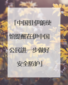 中国驻伊朗使馆提醒在伊中国公民进一步做好安全防护