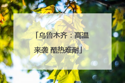 乌鲁木齐：高温来袭 酷热难耐