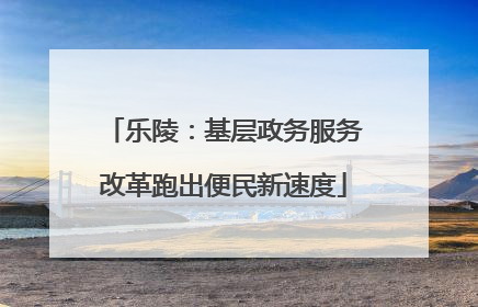 乐陵：基层政务服务改革跑出便民新速度