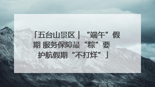 五台山景区｜“端午”假期 服务保障最“粽”要 护航假期“不打烊”