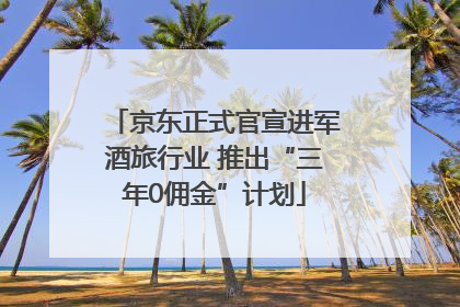 京东正式官宣进军酒旅行业 推出“三年0佣金”计划