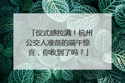 仪式感拉满！杭州公交人准备的端午惊喜，你收到了吗？