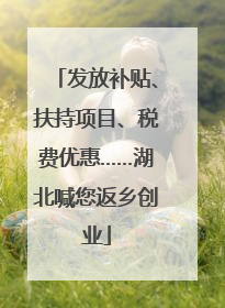 发放补贴、扶持项目、税费优惠……湖北喊您返乡创业