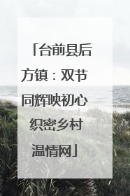 台前县后方镇：双节同辉映初心 织密乡村温情网