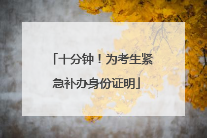 十分钟！为考生紧急补办身份证明