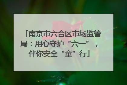 南京市六合区市场监管局：用心守护“六一”，伴你安全“童”行