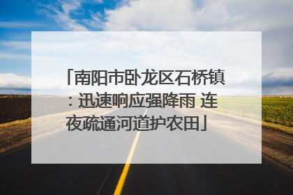 南阳市卧龙区石桥镇：迅速响应强降雨 连夜疏通河道护农田