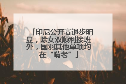 印尼公开赛退步明显，除女双顺利接班外，国羽其他单项均在“啃老”