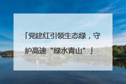 党建红引领生态绿，守护高速“绿水青山”