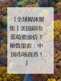 全球媒体聚焦丨美国超市蓝莓要涨价？秘鲁果农：中国市场真香！