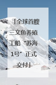 全球首艘三文鱼养殖工船“苏海1号”正式交付