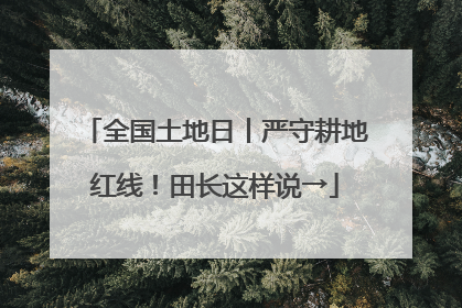 全国土地日丨严守耕地红线！田长这样说→