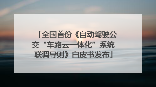 全国首份《自动驾驶公交“车路云一体化”系统联调导则》白皮书发布