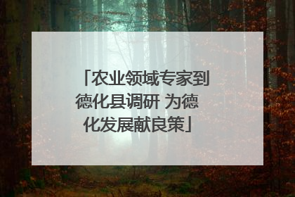 农业领域专家到德化县调研 为德化发展献良策
