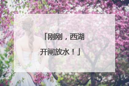 刚刚，西湖开闸放水！