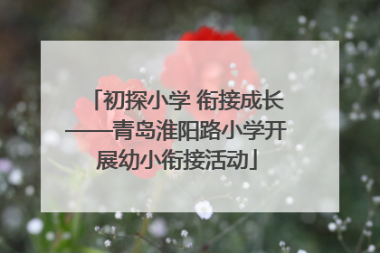 初探小学 衔接成长——青岛淮阳路小学开展幼小衔接活动