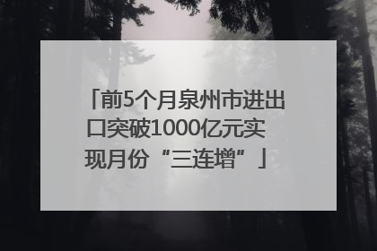 前5个月泉州市进出口突破1000亿元实现月份“三连增”