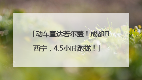 动车直达若尔盖！成都⇄西宁，4.5小时跑拢！