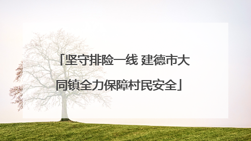 坚守排险一线 建德市大同镇全力保障村民安全